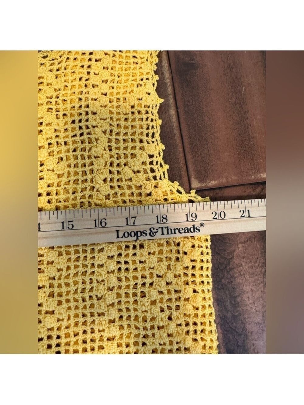 Crochet Tank Top Cottagecore Golden Mustard Sleeveless - Picture 7 of 8